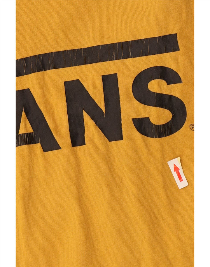 Vans Mens Graphic Hoodie Jumper Large Yellow Cotton