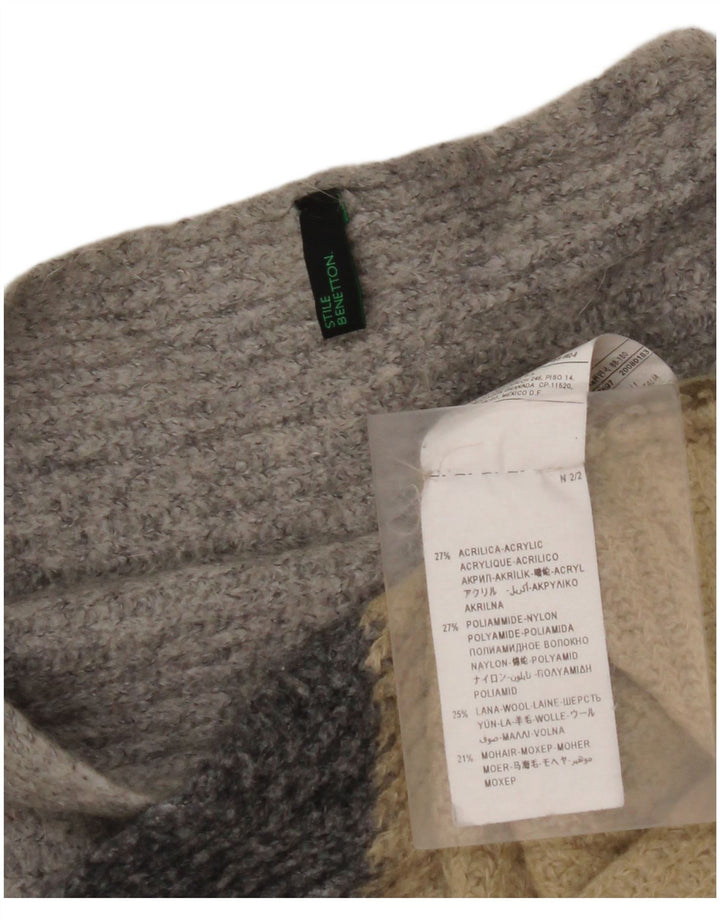 BENETTON Womens Boat Neck Jumper Sweater UK 14 Medium Multicoloured