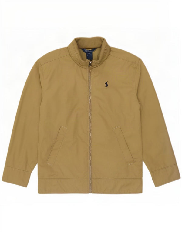 Polo Ralph Lauren Boys Hooded Bomber Jacket 7-8 Years Small Beige Polyester