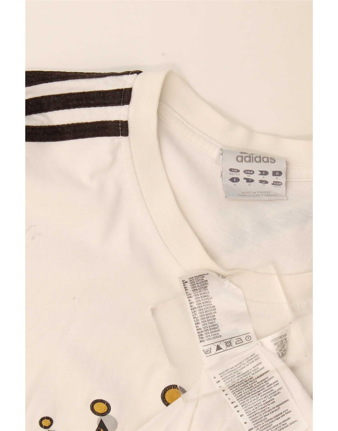 Adidas Mens Graphic T-Shirt Top UK40/42 Medium White Cotton