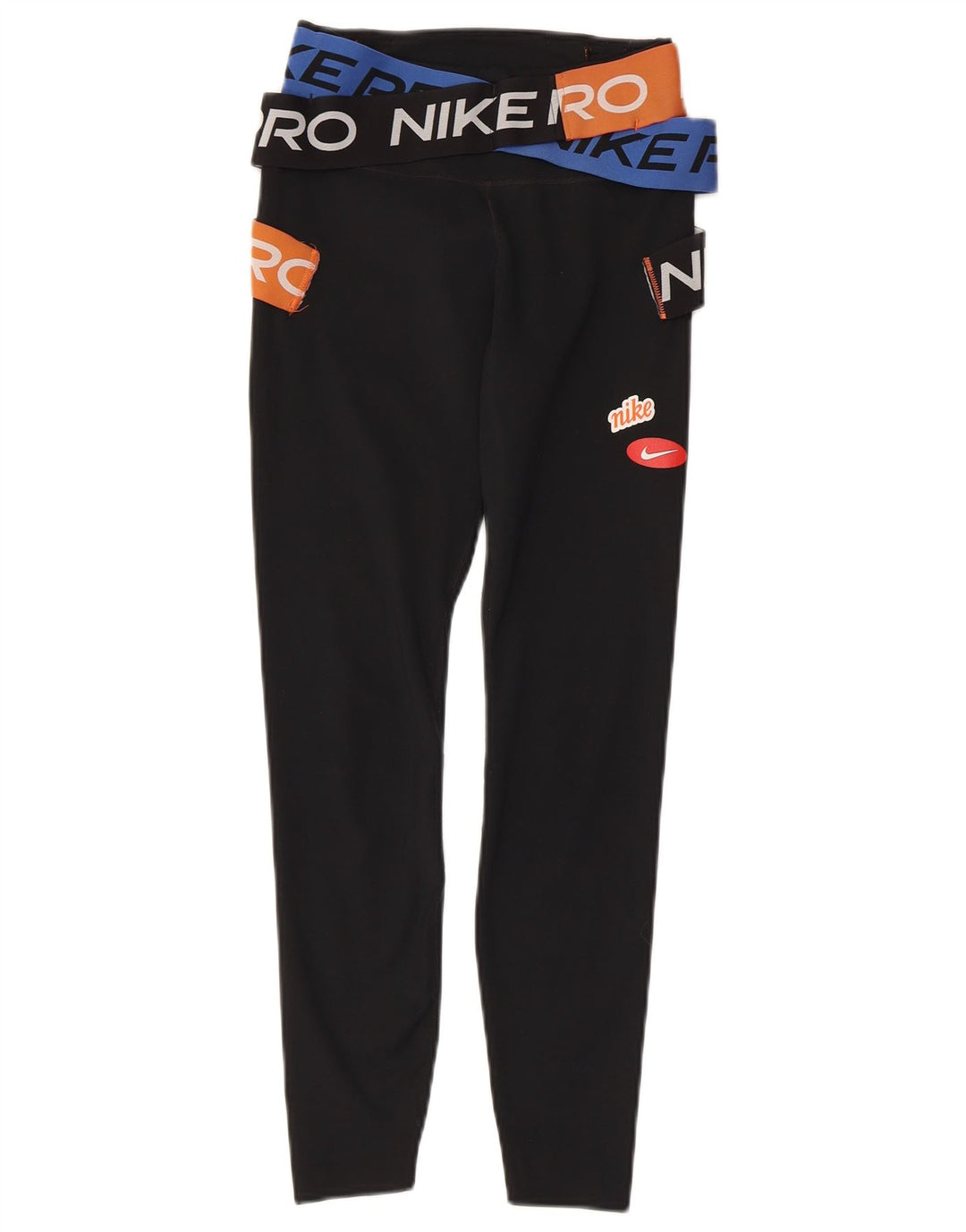 NIKE Womens Dri Fit Graphic Leggings UK 4 XS Black Polyester