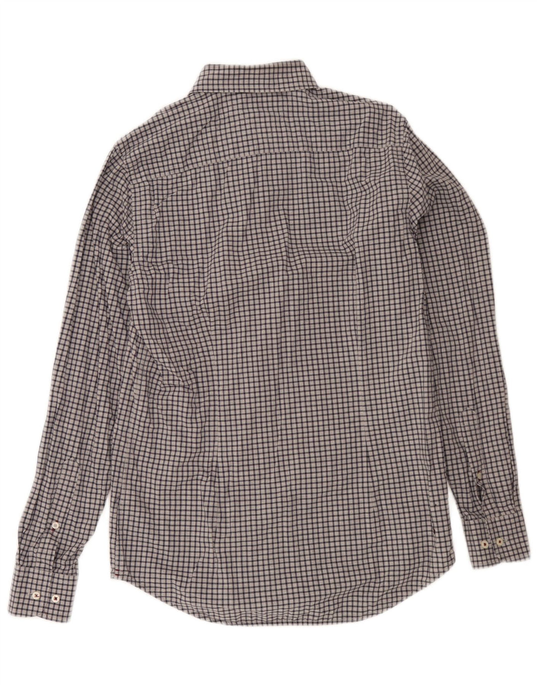 Tommy Hilfiger Mens Slim Fit Shirt Medium Grey Gingham Cotton