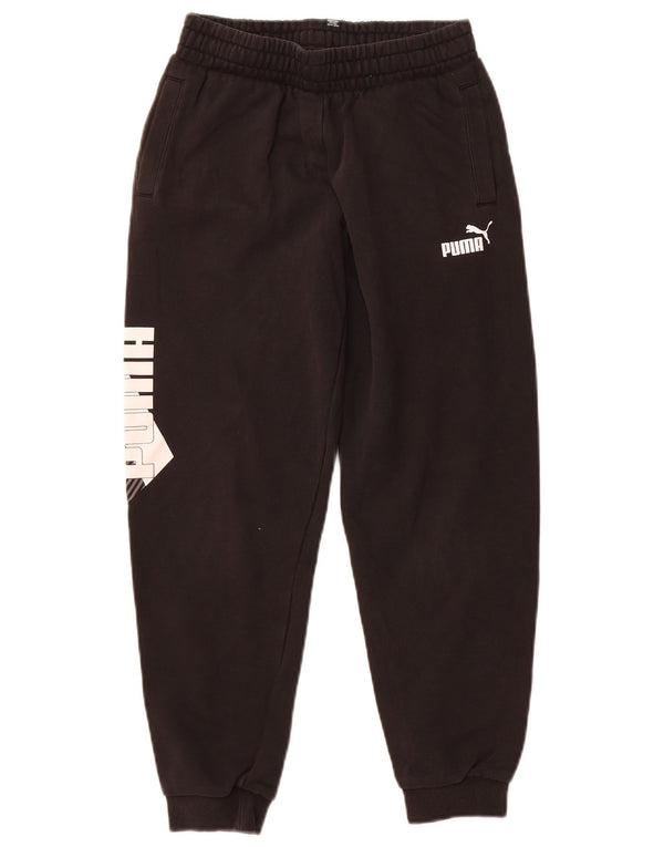 Puma Boys Graphic Tracksuit Trousers Joggers 13-14 Years  Black Cotton