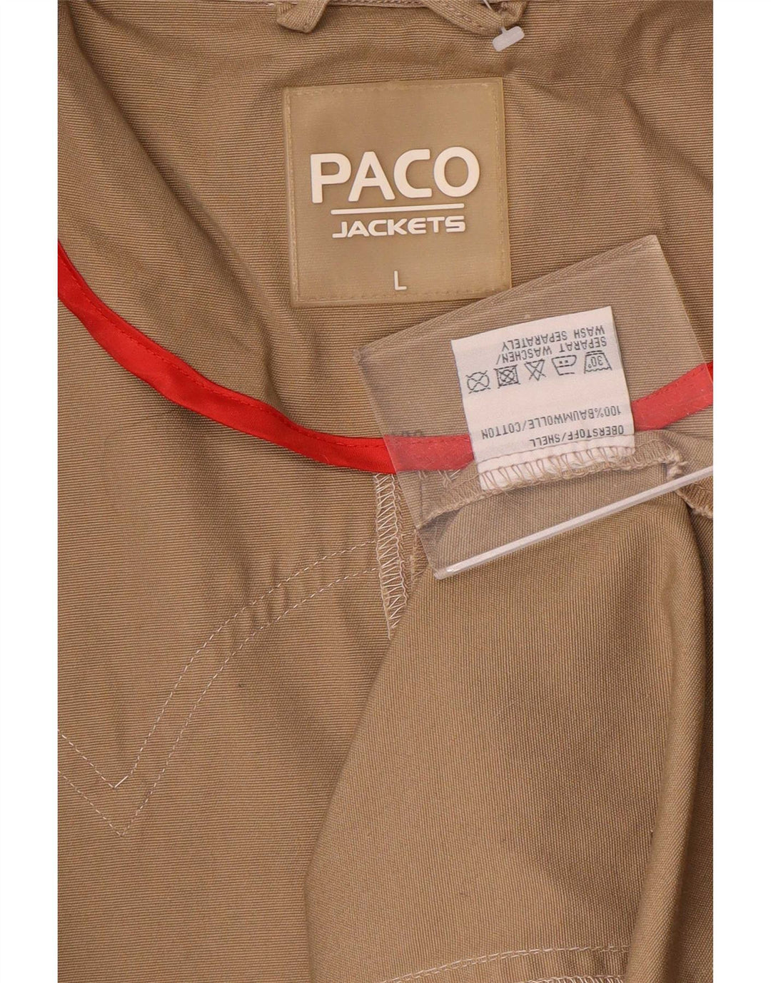 Paco Mens Utility Jacket UK 40 Large Brown Cotton