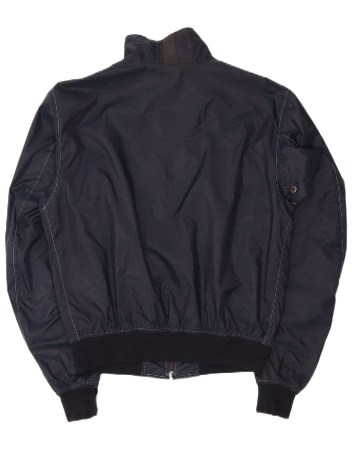 Belstaff Womens Bomber Jacket UK 14 Medium Navy Blue Nylon