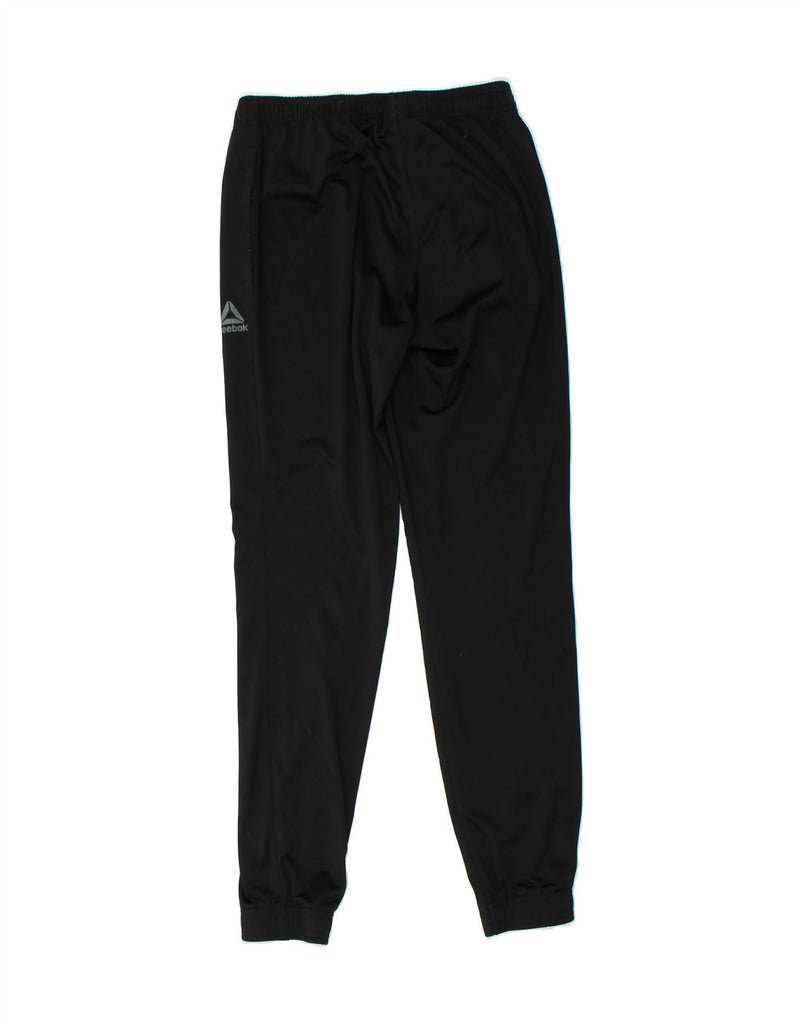 REEBOK Mens Tracksuit Trousers Joggers Small Black Polyester | Vintage Reebok | Thrift | Second-Hand Reebok | Used Clothing | Messina Hembry 