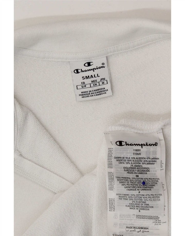 Champion Womens Tracksuit Top Jacket UK 10 Small White Cotton