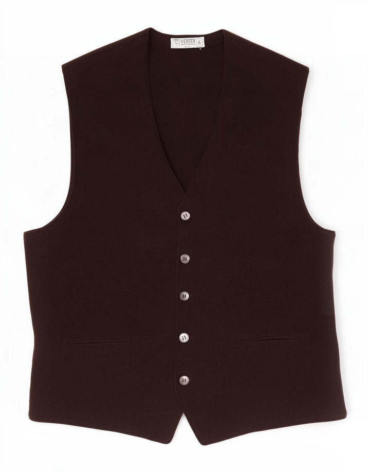 Vintage Mens Waistcoat Small Brown