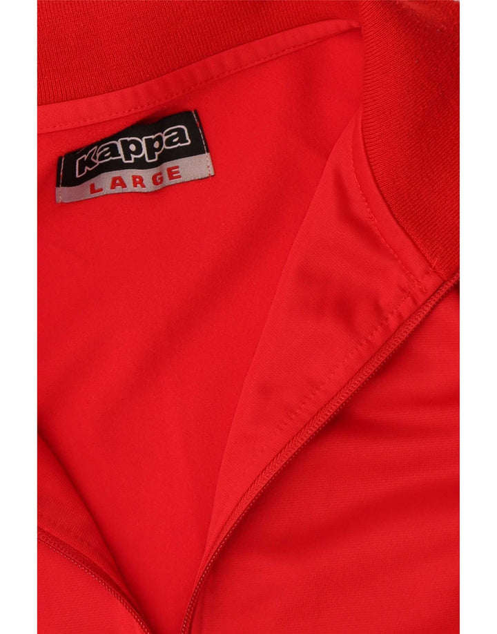 Kappa Mens Tracksuit Top Jacket Large Red Colourblock Polyester