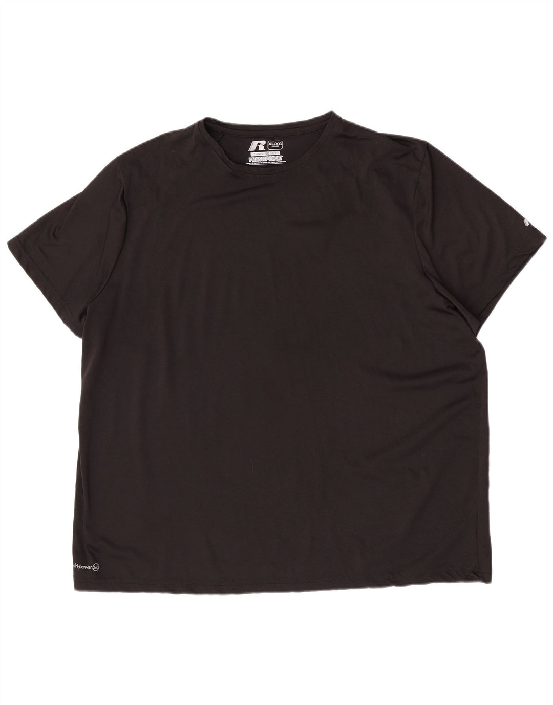 Russell Athletic Mens Dri-Power T-Shirt Top XL Black Polyester