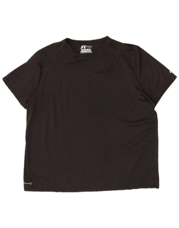Russell Athletic Mens Dri-Power T-Shirt Top XL Black Polyester