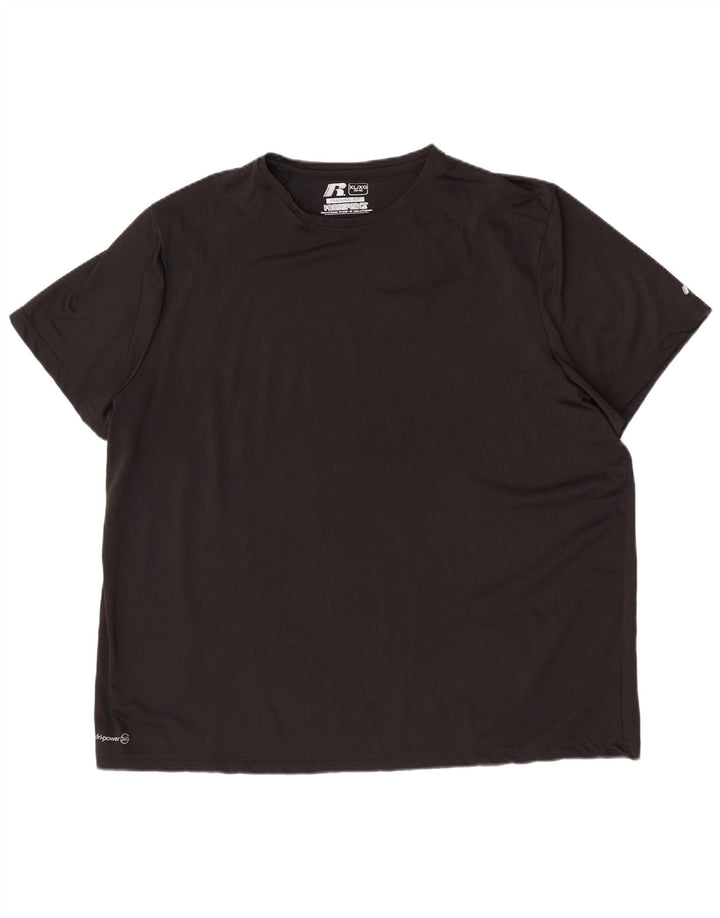 Russell Athletic Mens Dri-Power T-Shirt Top XL Black Polyester