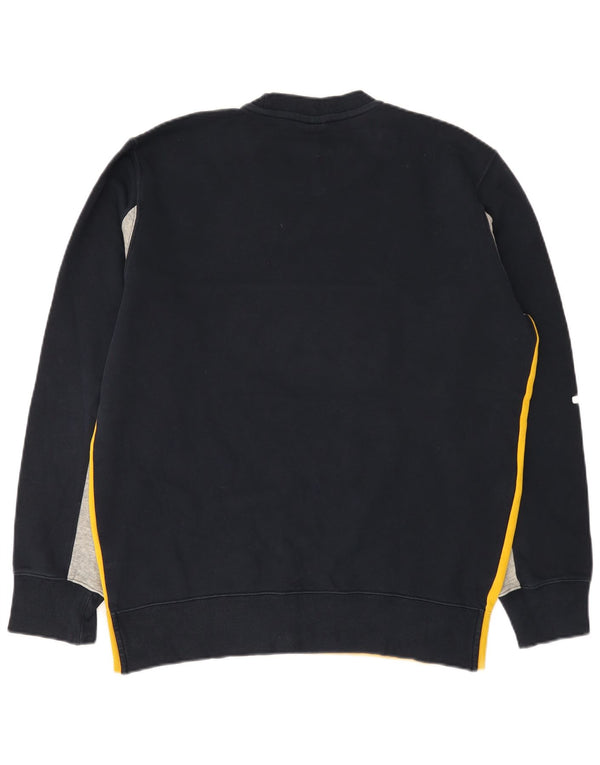 Champion Mens Graphic Sweatshirt Jumper XL Navy Blue Colourblock Cotton