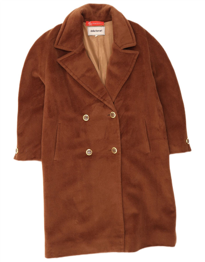 Delia Ferrari Womens Oversized Double Breasted Coat IT 43 Medium Brown