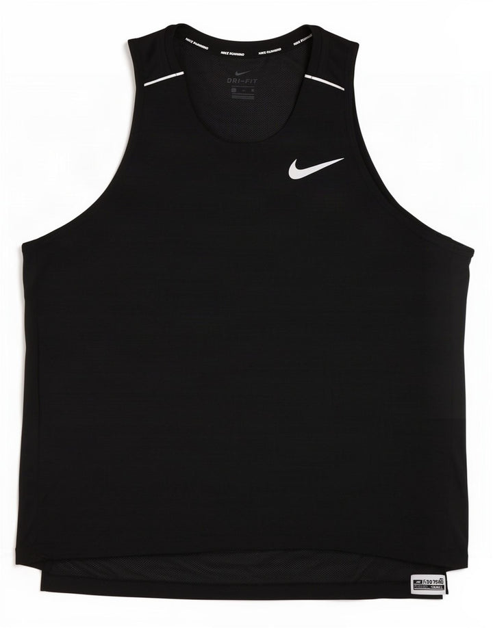 Nike Mens Dri Fit Vest Top XL Black Pinstripe Polyester