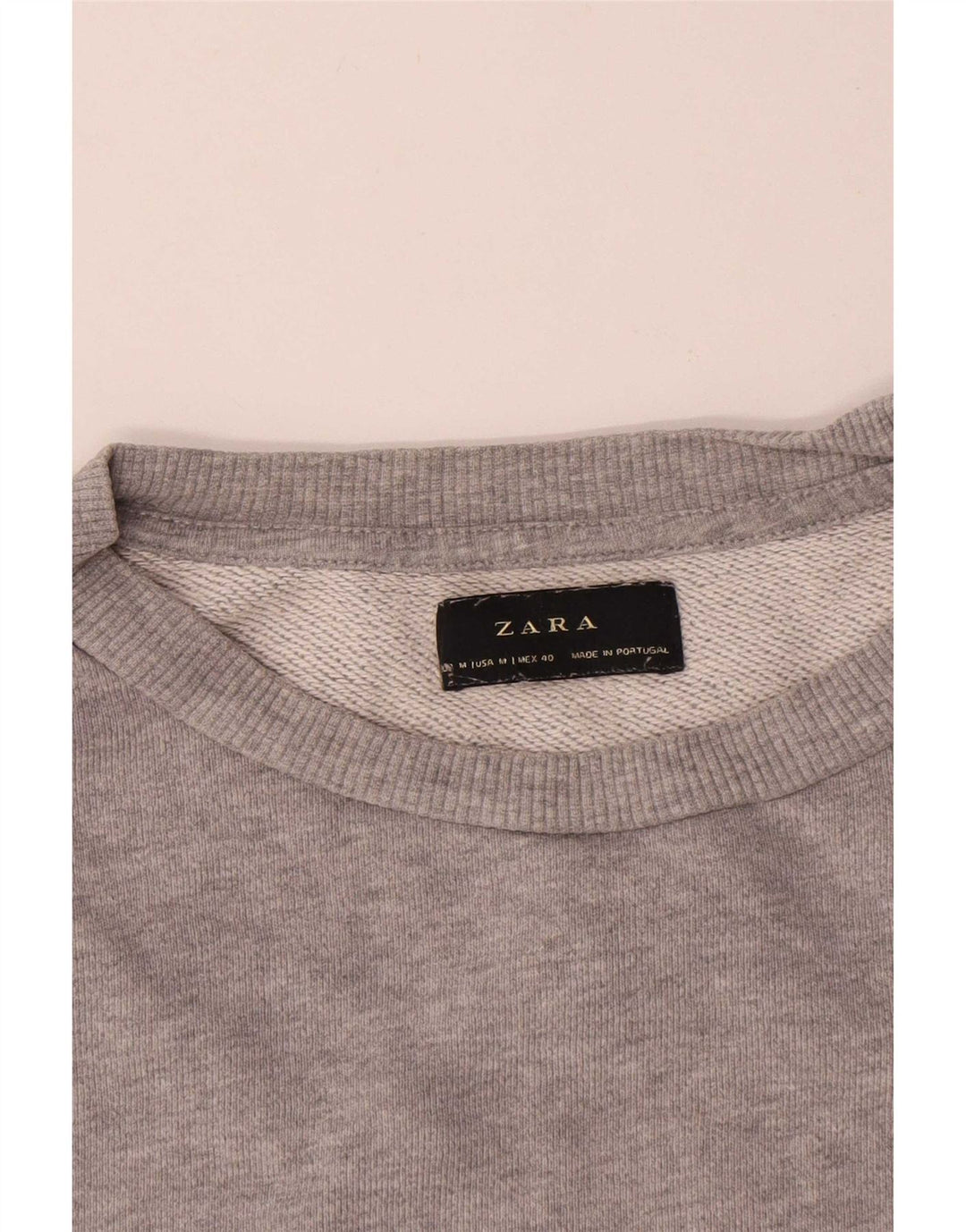 Zara Mens Sweatshirt Jumper Medium Grey Flecked Cotton