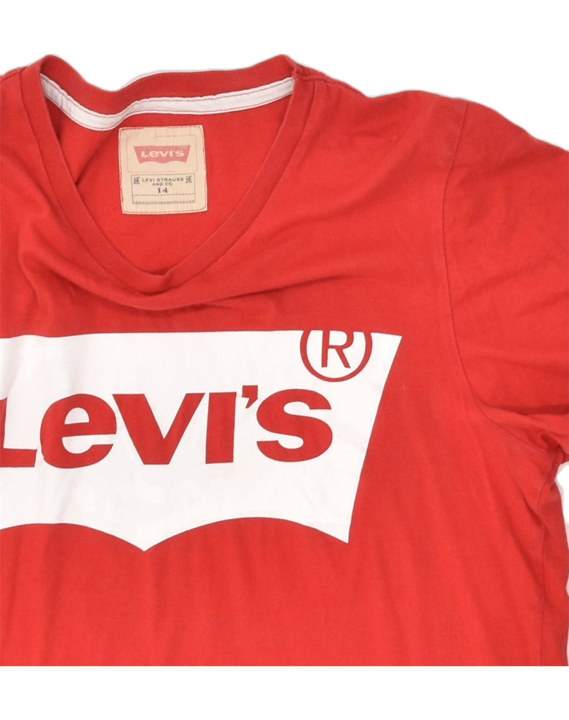 LEVI'S Girls Graphic T-Shirt Top 13-14 Years Red Cotton | Vintage Levi's | Thrift | Second-Hand Levi's | Used Clothing | Messina Hembry 