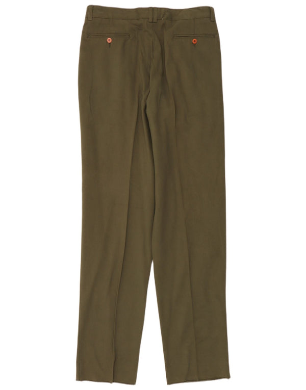 Eric Hatton Mens Pegged Chino Trousers IT 50 Large W34 L28 Green Cotton