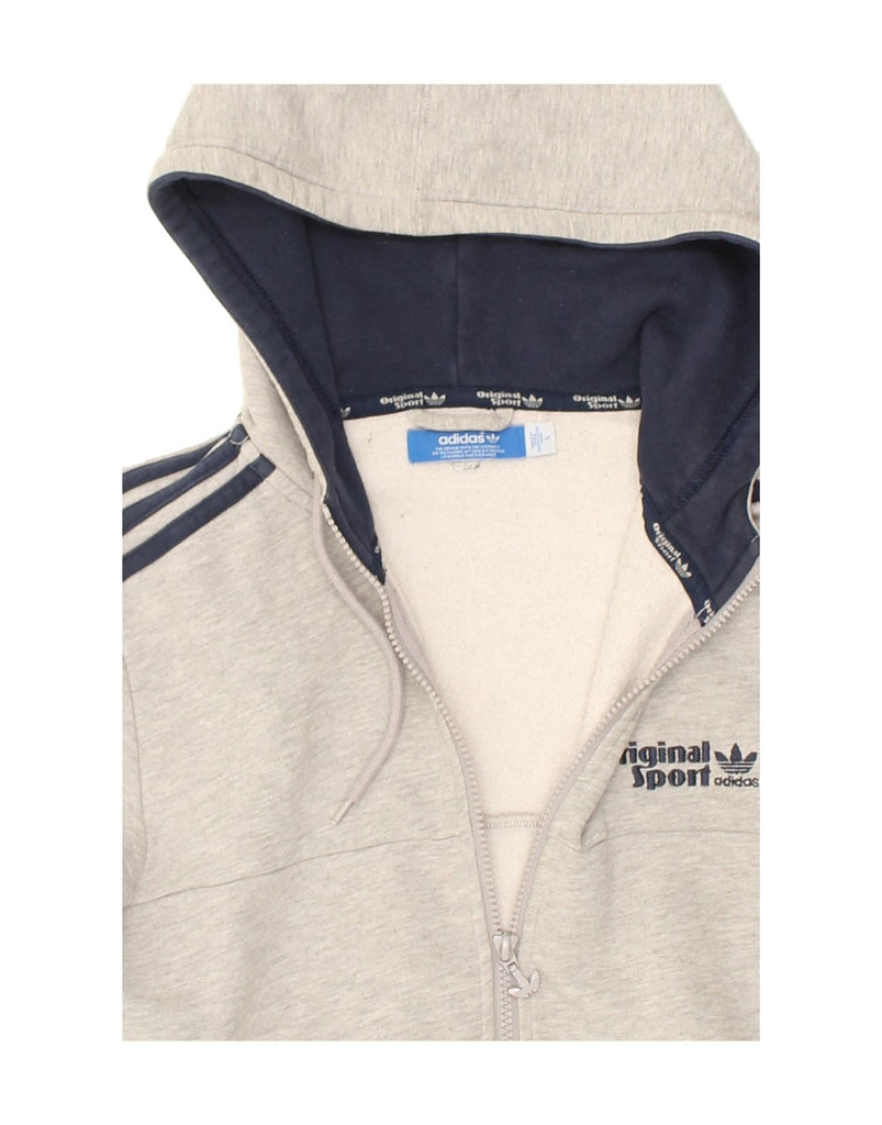 ADIDAS Mens Zip Hoodie Sweater Small Grey Cotton | Vintage Adidas | Thrift | Second-Hand Adidas | Used Clothing | Messina Hembry 