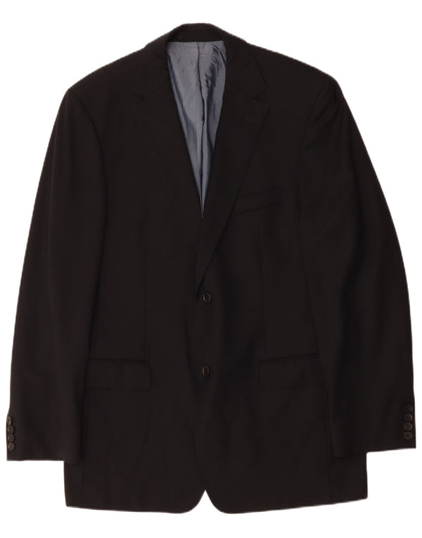 Hugo Boss Mens 2 Button Blazer Jacket EU 52 XL Navy Blue Virgin Wool