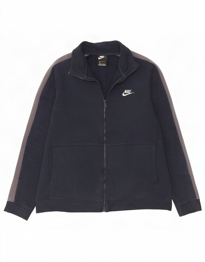Nike Mens Tracksuit Top Jacket Large Navy Blue Colourblock Cotton