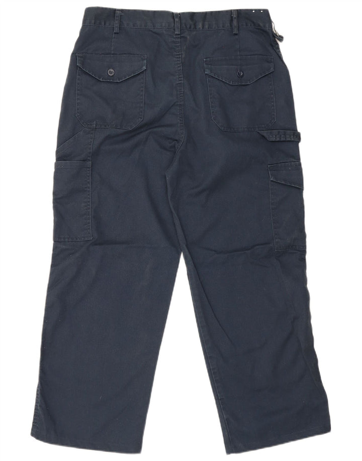Dickies Mens Straight Crop Cargo Trousers W34 L25 Navy Blue Polyester