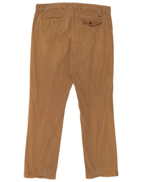 Barbour Mens Straight Chino Trousers W38 L32 Beige Cotton