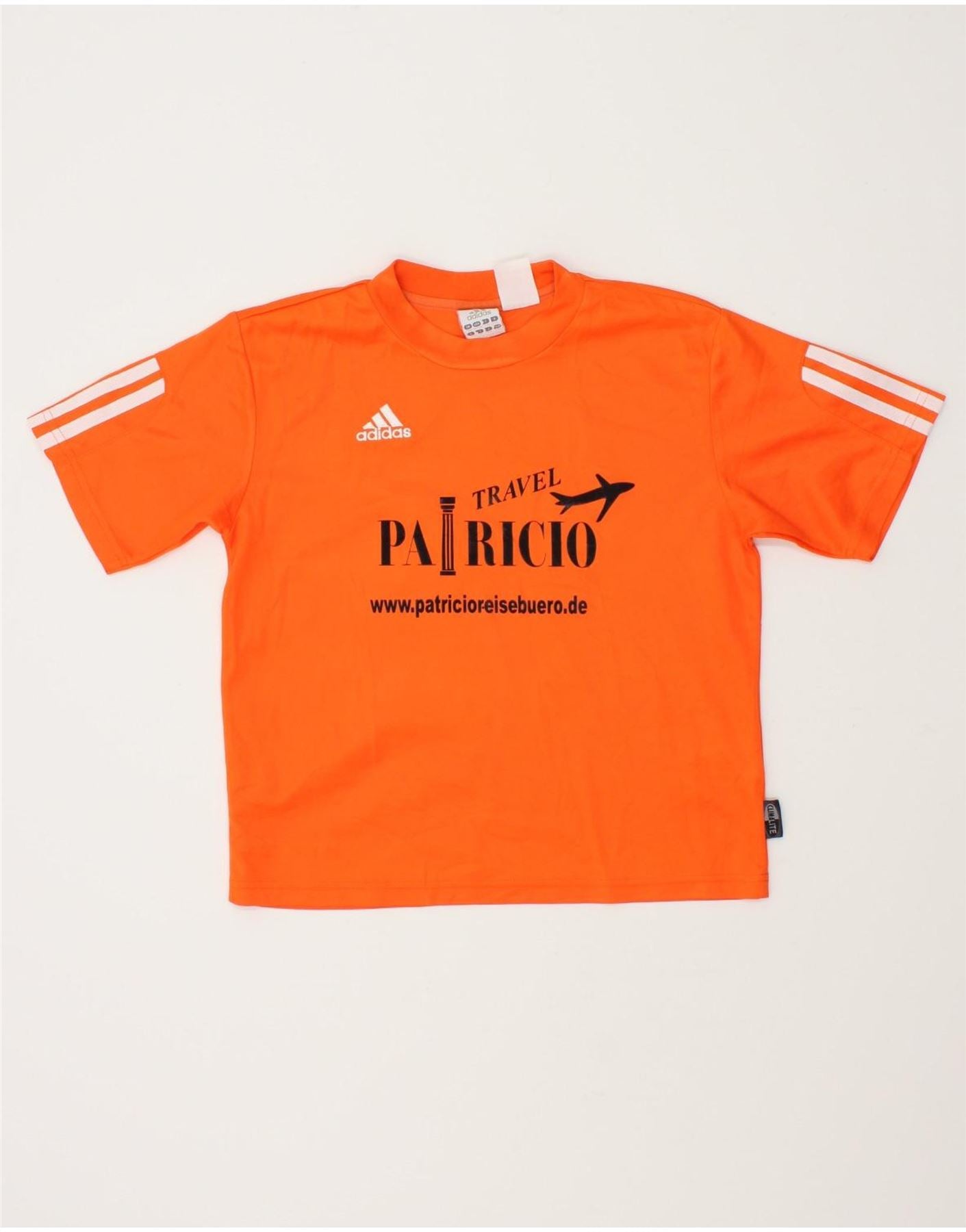 T shirt grafica ADIDAS per ragazzi 9 10 anni arancione poliestere Abbigliamento vintage e di seconda mano online Messina Hembry