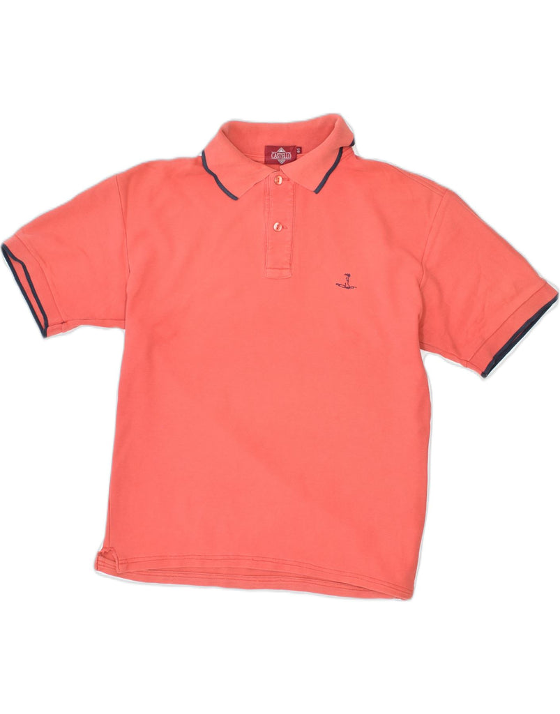 CASTELLO SPORT Mens Polo Shirt IT 46 Small Red Cotton | Vintage | Thrift | Second-Hand | Used Clothing | Messina Hembry 