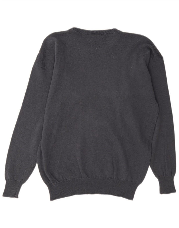 St Michael Womens Boat Neck Jumper Sweater UK 12 Medium Grey Argyle/Diamond
