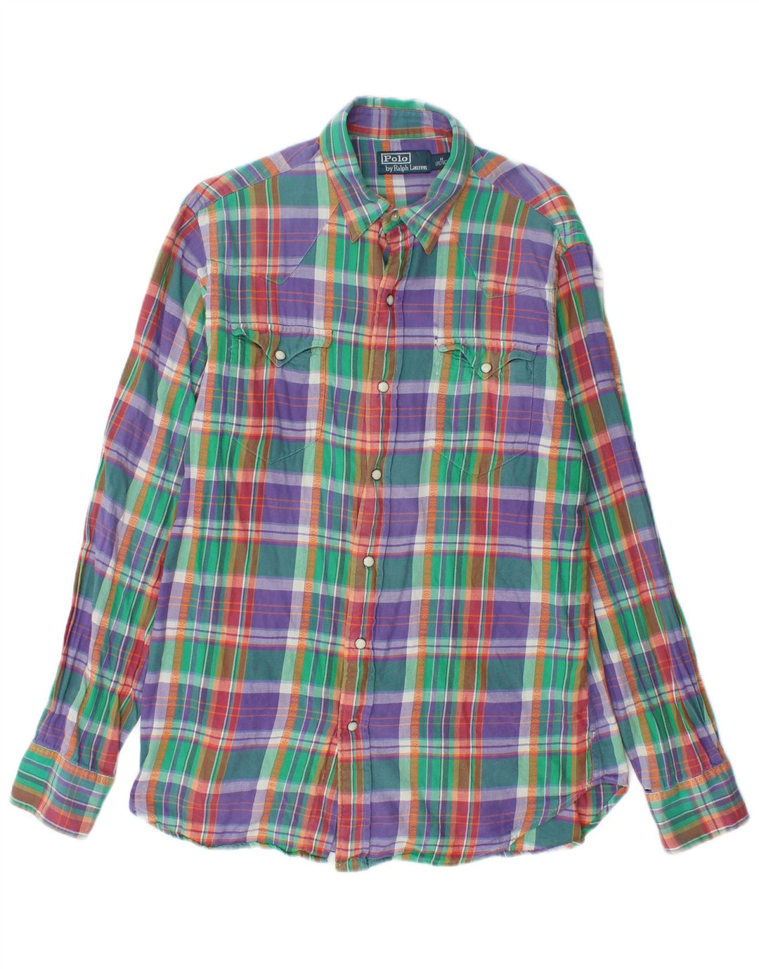 Polo Ralph Lauren Mens Flannel Shirt Medium Multicoloured Plaid Cotton