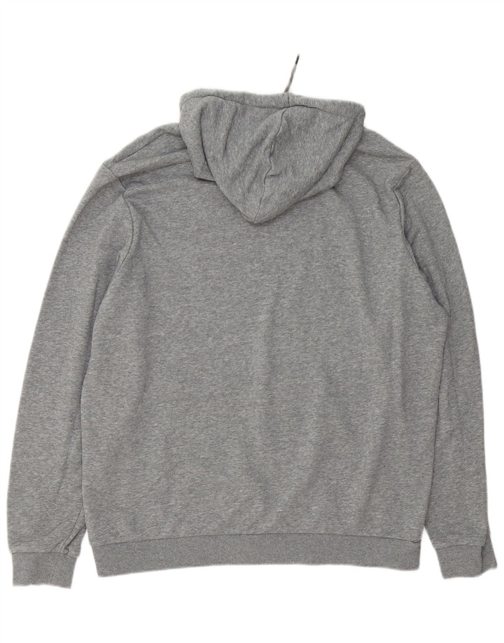 Puma Mens Hoodie Jumper Large Grey Flecked Cotton