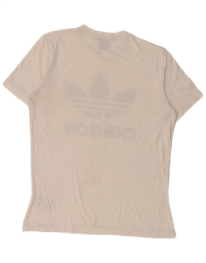 Adidas Mens Graphic T-Shirt Top Medium White Cotton