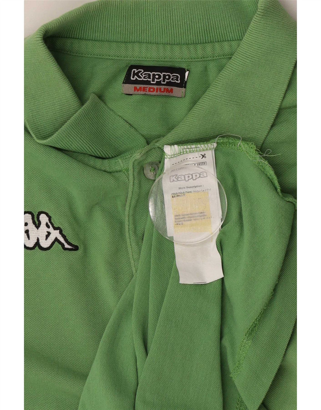 Kappa Mens Polo Shirt Medium Green Cotton