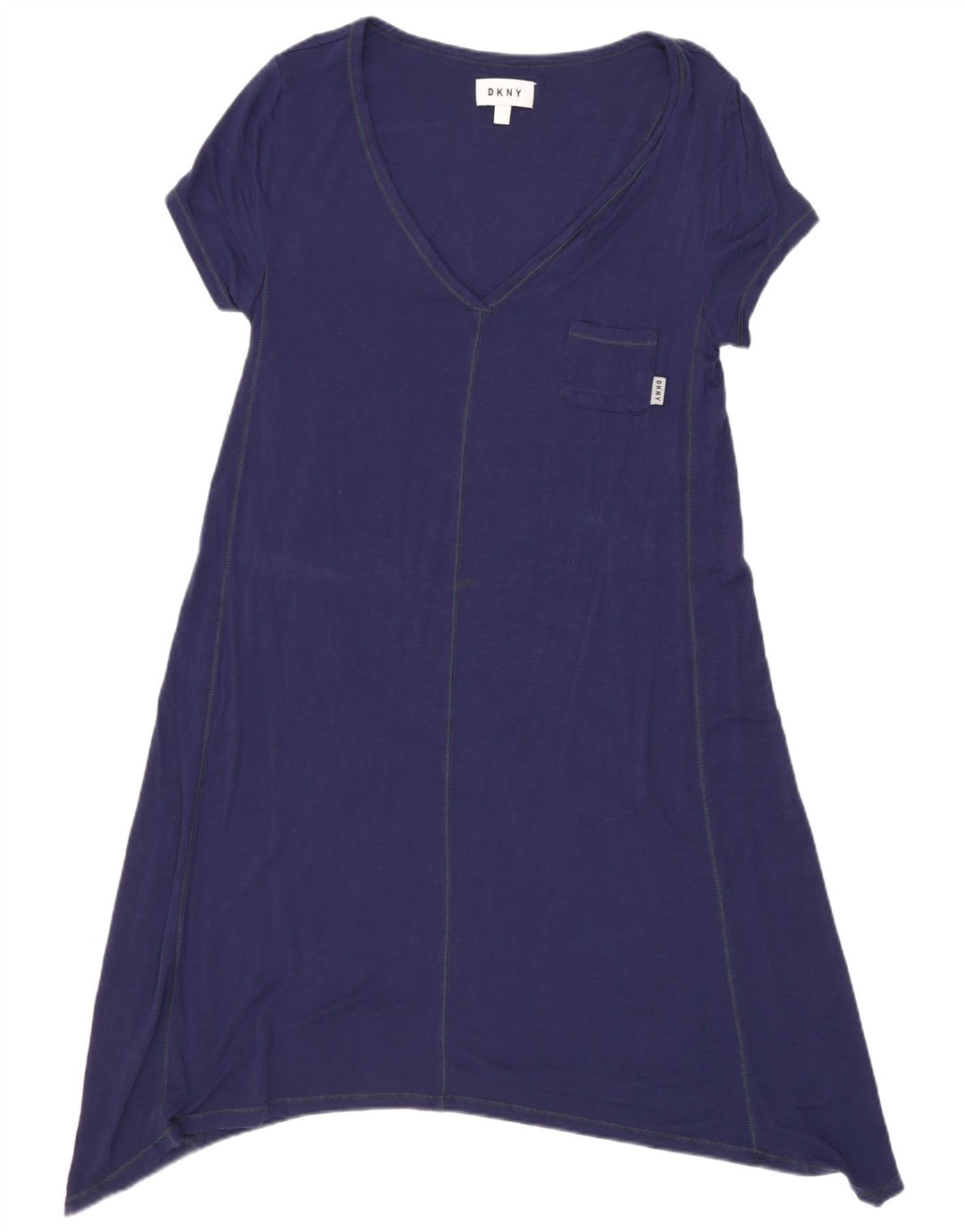 Dkny Womens Tunic Dress UK 10 Small Navy Blue Rayon