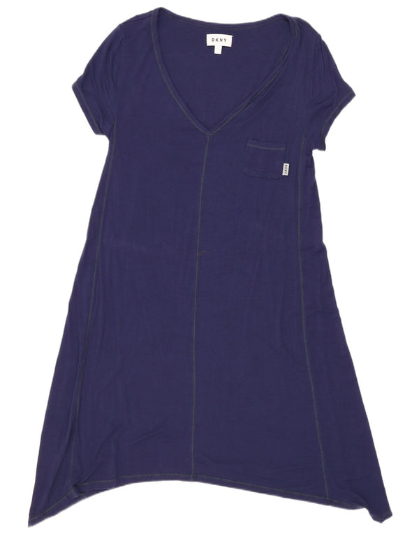 Dkny Womens Tunic Dress UK 10 Small Navy Blue Rayon