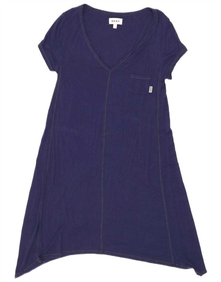 Dkny Womens Tunic Dress UK 10 Small Navy Blue Rayon