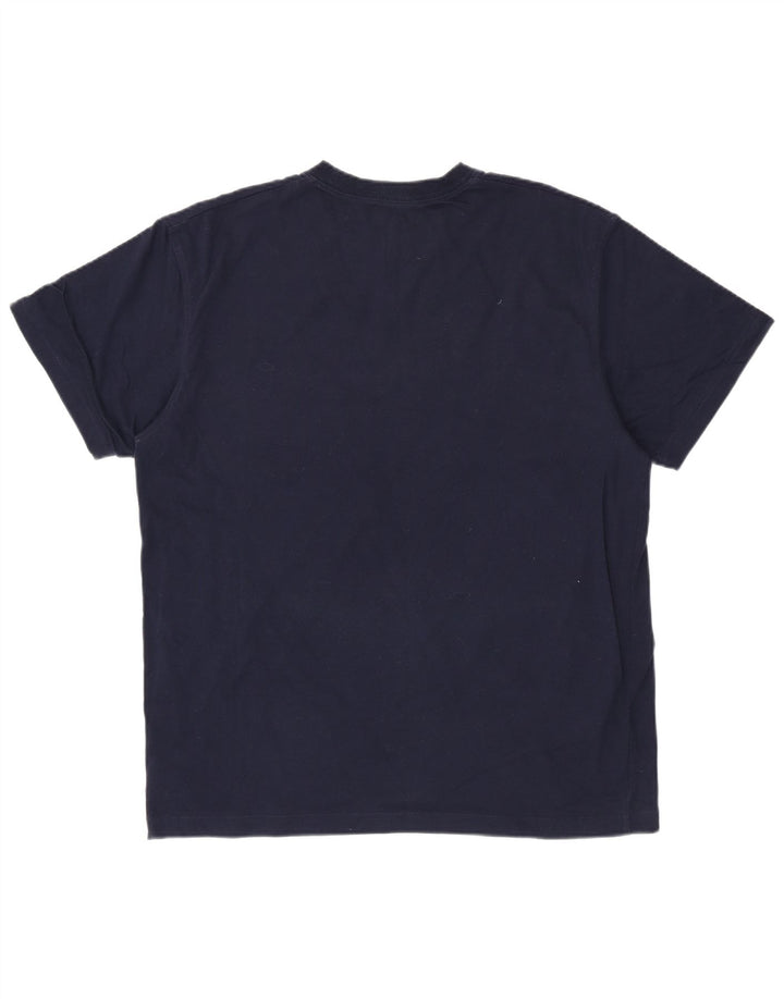 NIKE Mens T-Shirt Top Large Navy Blue Cotton