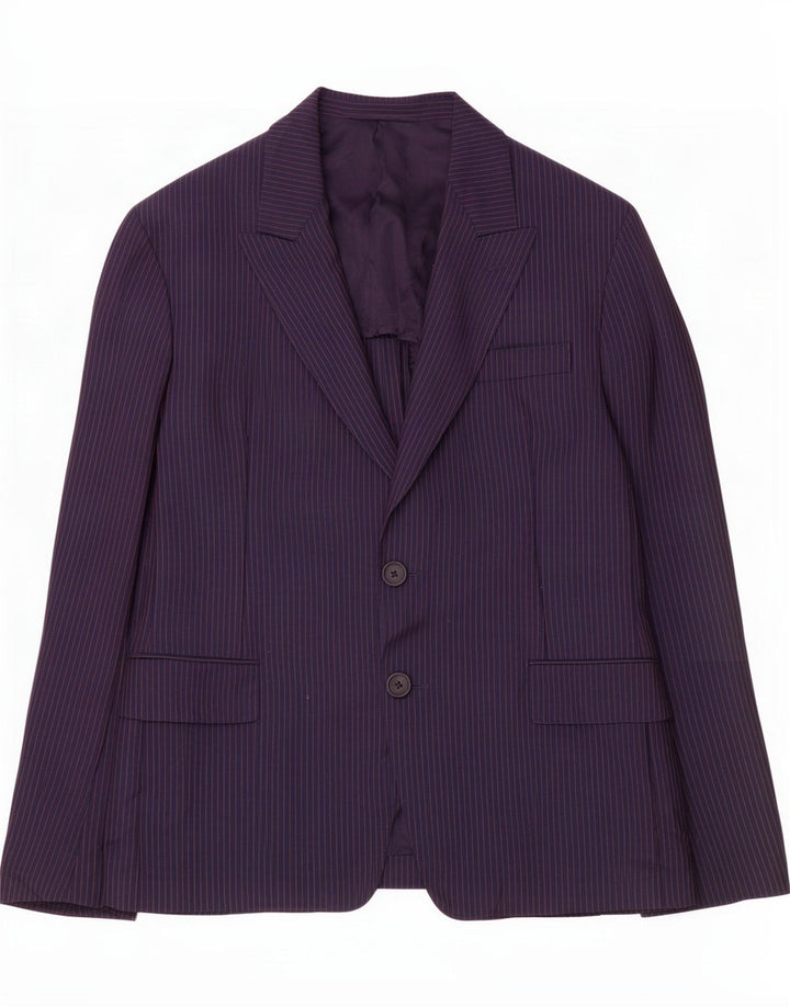 Prada Mens 2 Button Blazer Jacket IT 52 XL Navy Blue Pinstripe Mohair