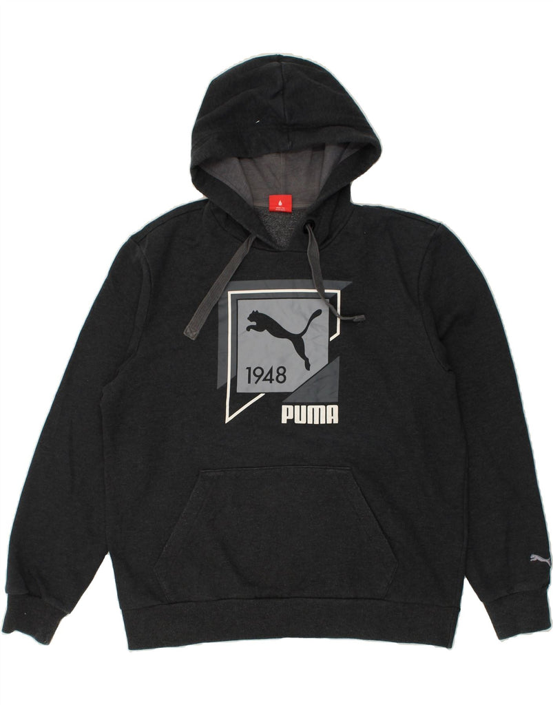 PUMA Mens Graphic Hoodie Jumper Large Grey Cotton | Vintage Puma | Thrift | Second-Hand Puma | Used Clothing | Messina Hembry 