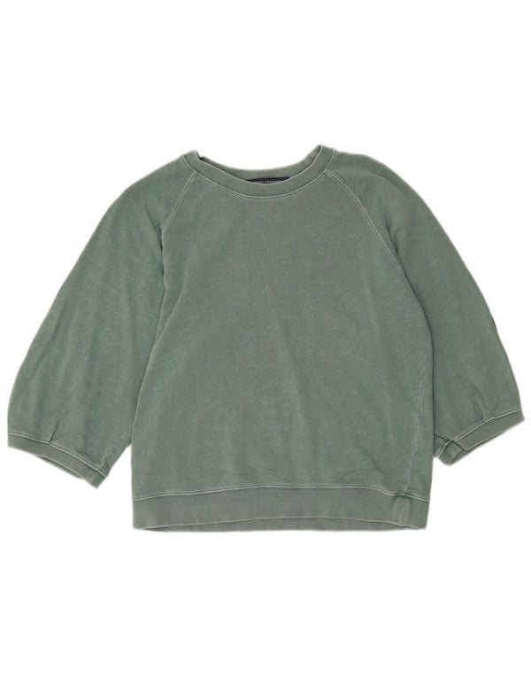 French Connection Womens 3/4 Sleeve Sweatshirt Jumper UK 10 Small Green