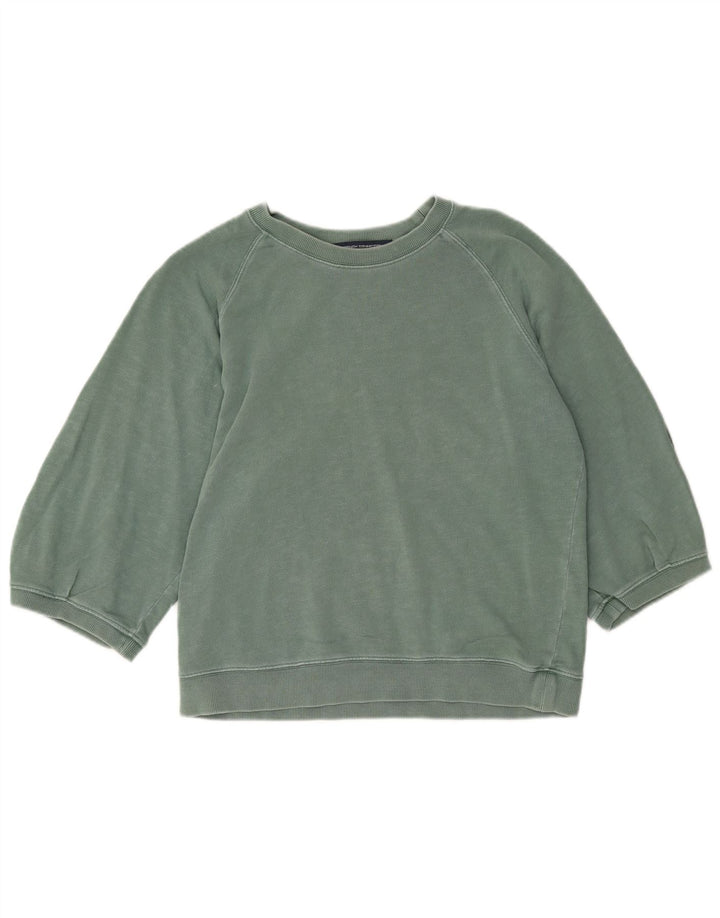 French Connection Womens 3/4 Sleeve Sweatshirt Jumper UK 10 Small Green