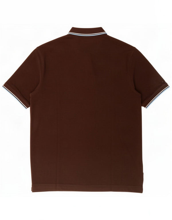 Henry Cottons Mens Polo Shirt 3XL Brown Striped Cotton