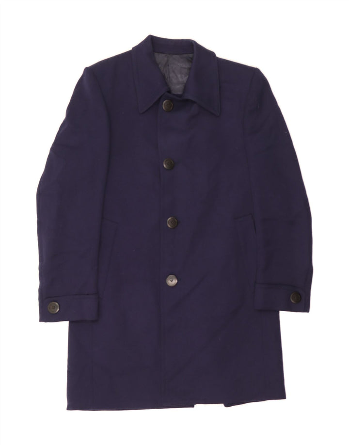 FACIS Mens Overcoat IT 50 Large Navy Blue Wool Vintage Facis and Second-Hand Facis from Messina Hembry 