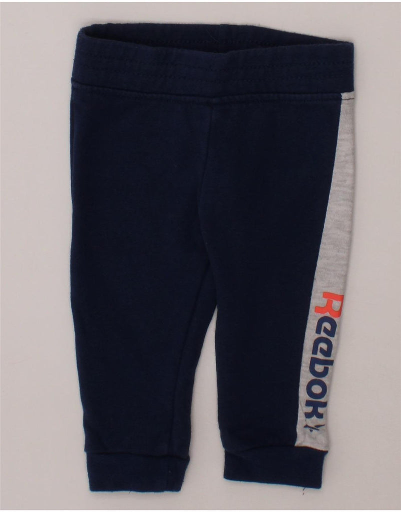 REEBOK Baby Boys Tracksuit Trousers 6-9 Months  Navy Blue Colourblock Vintage Reebok and Second-Hand Reebok from Messina Hembry 