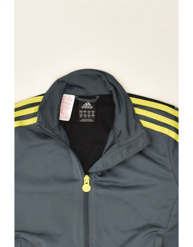 ADIDAS Boys Graphic Tracksuit Top Jacket 9-10 Years Grey Colourblock | Vintage Adidas | Thrift | Second-Hand Adidas | Used Clothing | Messina Hembry 