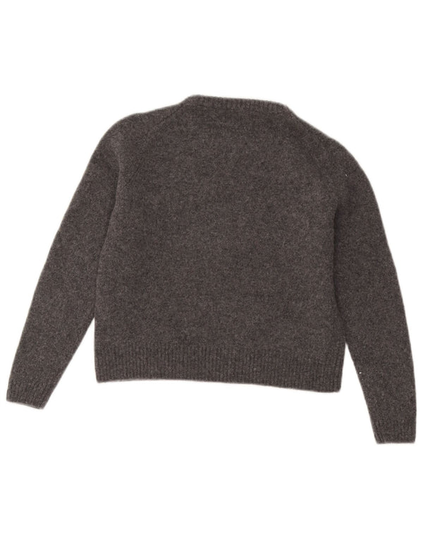 Zara Girls Crew Neck Jumper Sweater 11-12 Years Large  Grey Wool