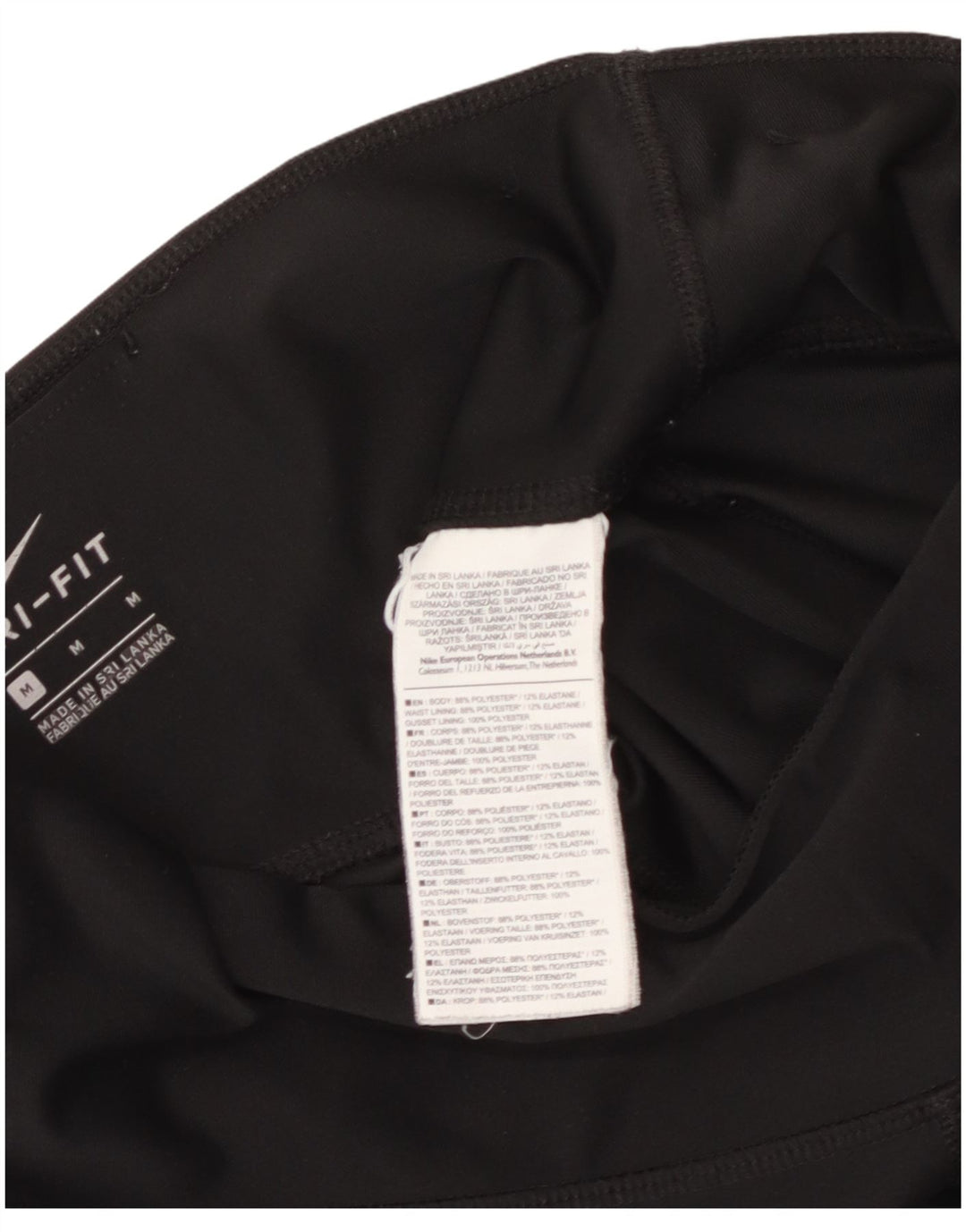 NIKE Womens Dri Fit Leggings UK 14 Medium  Black Polyester