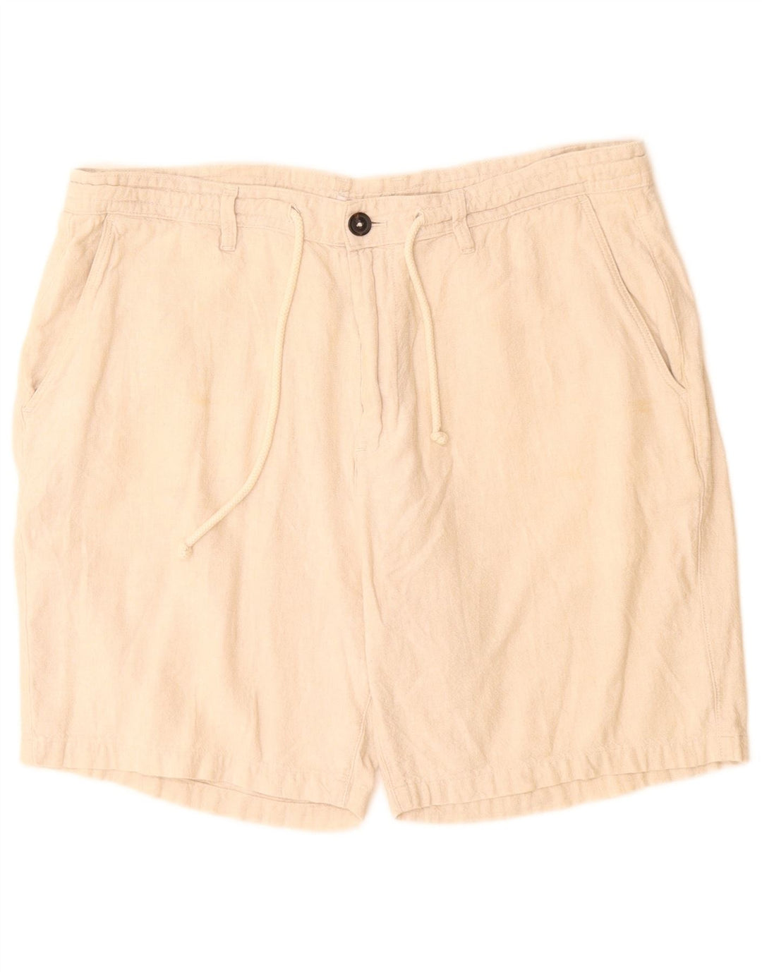 Zara Mens Chino Shorts XL W44  Beige Linen