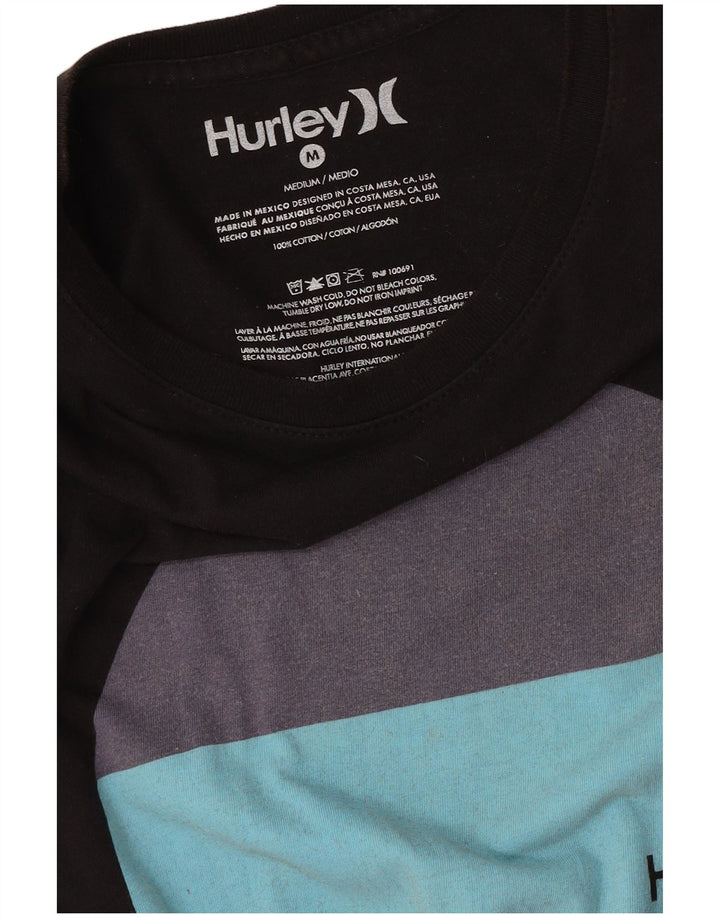Hurley Mens Graphic T-Shirt Top Medium Black Cotton